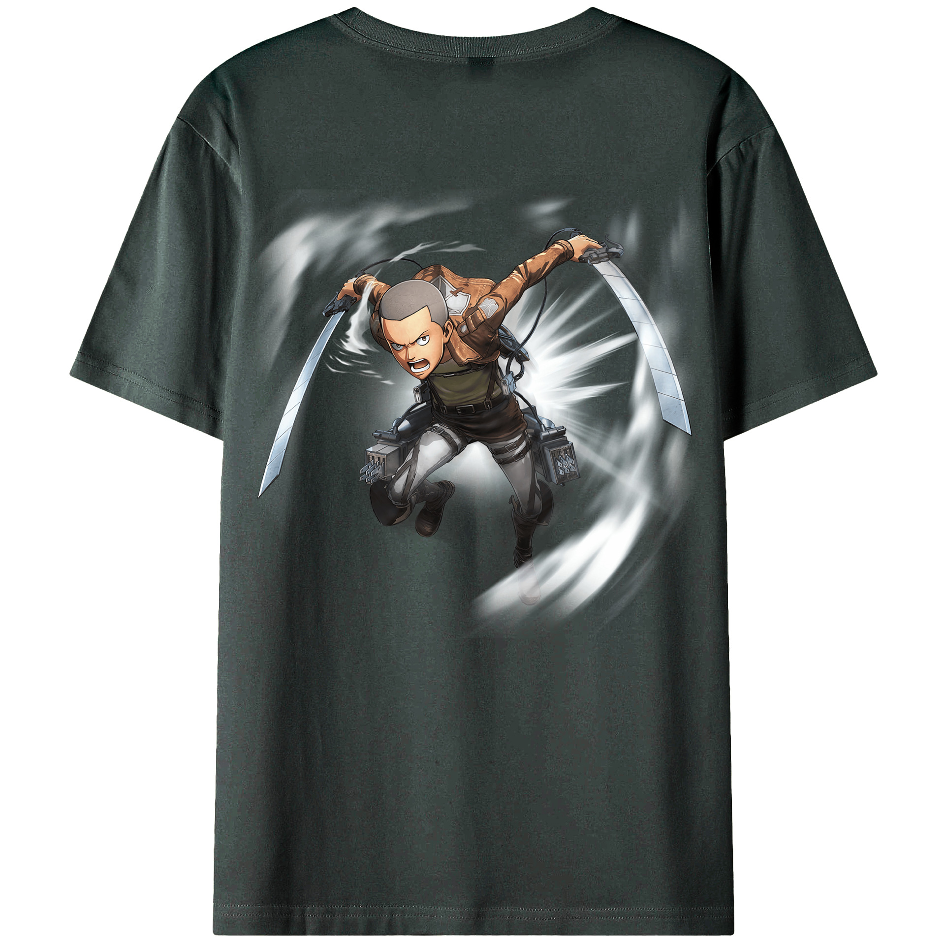 （画像用） 進撃の巨人 コニー·スプリンガー Attack on Titan Connie Springer 綿100％ メンズ半袖Tシャツ（バックプリント） 通気性